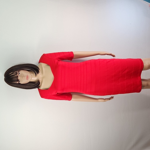 BISOU BISOU Michele Bonbot Size 2 Midi Dress in party red - Picture 1 of 17